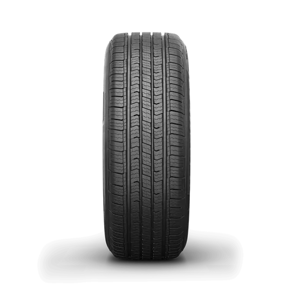 All Season tire tread pattern &mdash; smoother grooves designed for paved roads